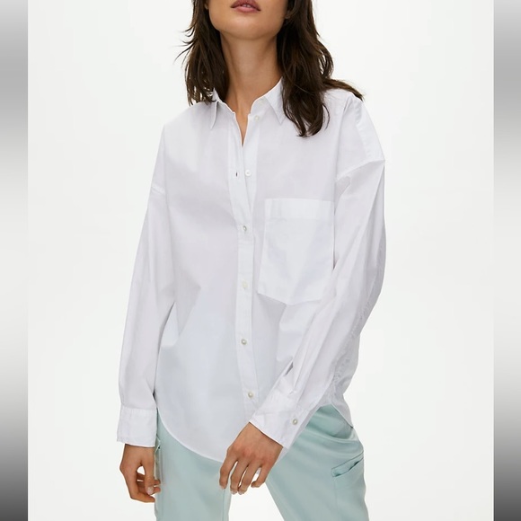 Aritzia Babaton Women’s Crisps Whit Button Down Longsleeves Relaxed Fit XS - Picture 1 of 11